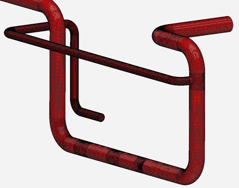 BOG Heater bypass and outlet lines mixing flow CFD study for Damit Worley Parsons Engineering